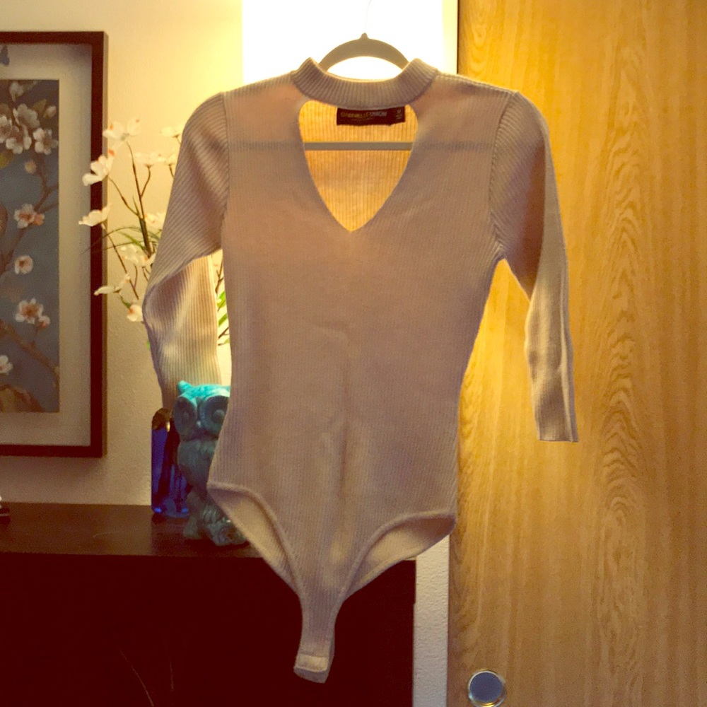 Gabrielle Union V-neck choker bodysuit